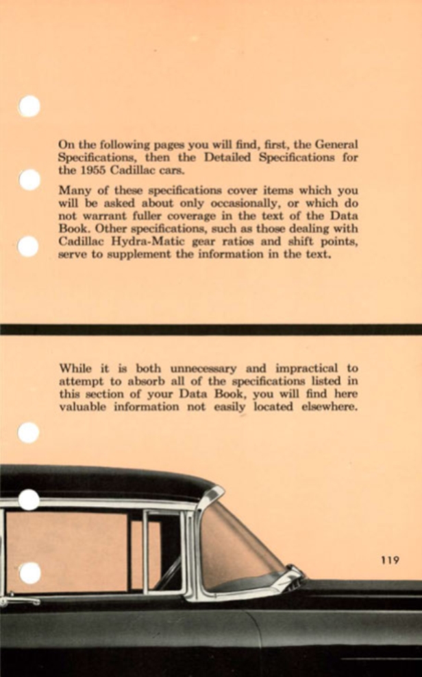 1955 Cadillac Salesmans Data Book Page 110